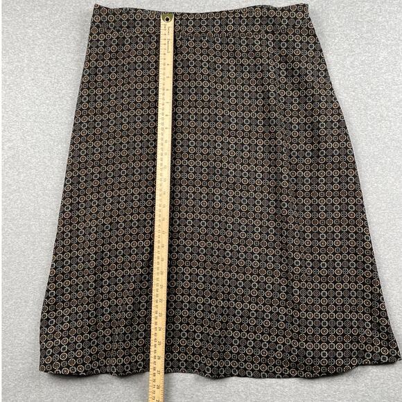 VTG Sag Harbor Skirt 14 Black Brown Mandala Floral Flare Hem FairyGrunge y2k 90s - Picture 6 of 13